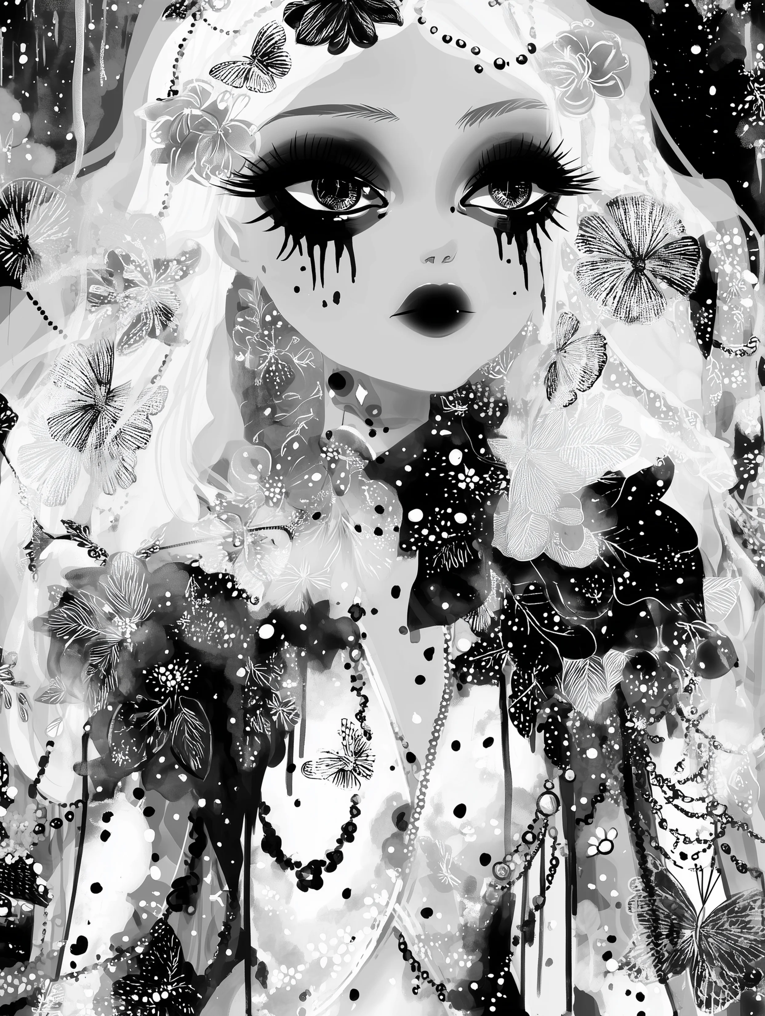 Free printable vampire coloring page for adults featuring a vampire in glam